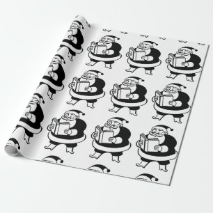  zwart-witleeskerstcadeautje (lge) cadeaupapier