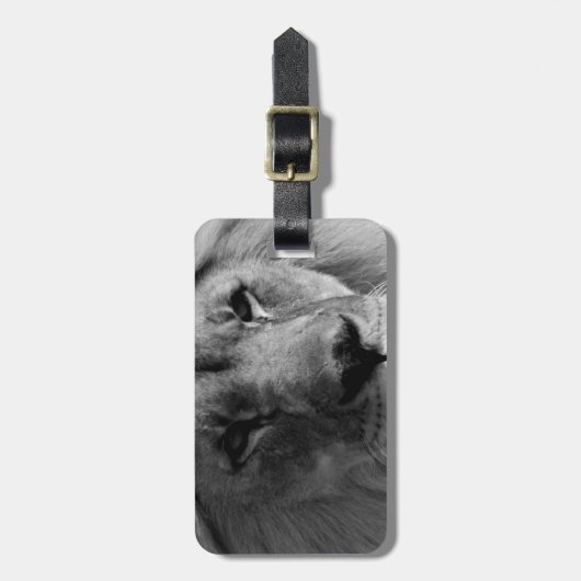 Zwart-witleeuw Bagagelabel (Voorkant verticaal)