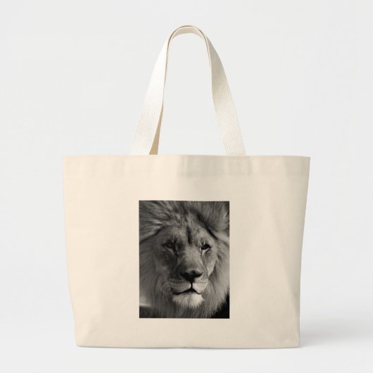 Zwart-witleeuw Grote Tote Bag (Voorkant)