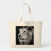 Zwart-witleeuw Grote Tote Bag (Voorkant)