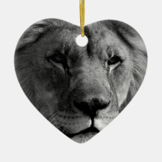 Zwart-witleeuw Keramisch Ornament (Voorkant)