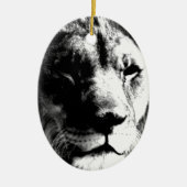 Zwart-witleeuw Keramisch Ornament (Voorkant)