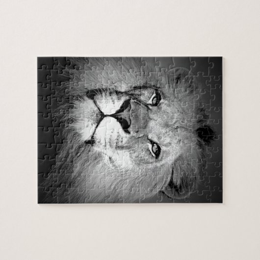 Zwart-witleeuw Legpuzzel (Horizontaal)