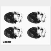 Zwart-witleeuw Ovale Sticker (Vel)