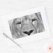 Zwart-witleeuw Rechthoekige Sticker (Envelop)