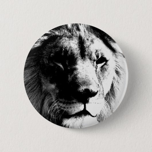 Zwart-witleeuw Ronde Button 5,7 Cm (Voorkant)