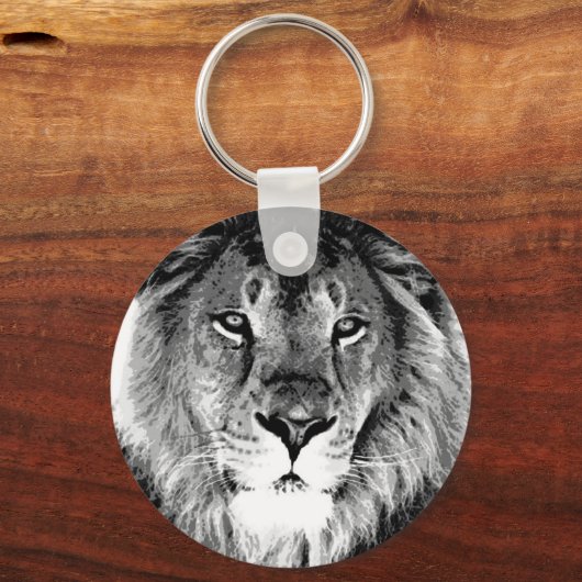 Zwart-witleeuw Sleutelhanger (Voorkant)