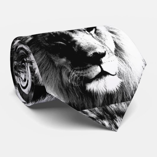 Zwart-witleeuw Stropdas (Opgerold)