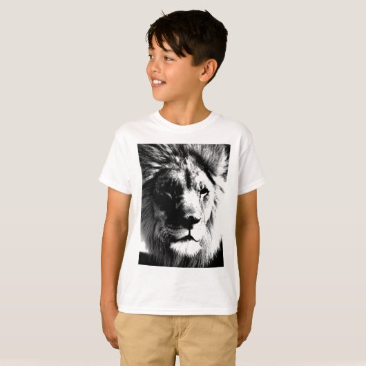 Zwart-witleeuw T-shirt (Voorkant volledig)