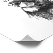 Zwart-witleeuwenkop Poster (Hoek)