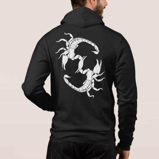 Zwart-witletters S - twee Scorpions Hoodie (Achterkant)