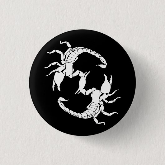 Zwart-witletters S - twee Scorpions Ronde Button 3,2 Cm (Voorkant)