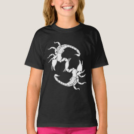 Zwart-witletters S - twee Scorpions T-shirt