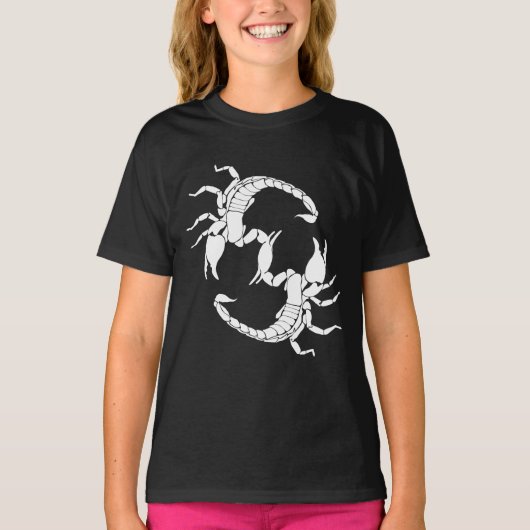 Zwart-witletters S - twee Scorpions T-shirt (Voorkant)