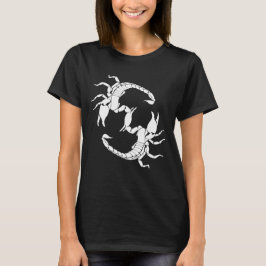 Zwart-witletters S - twee Scorpions T-shirt