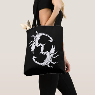Zwart-witletters S - twee Scorpions Tote Bag