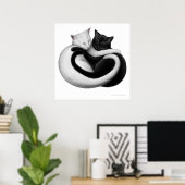 Zwart-witliefdeskatten afdrukken poster (Thuiskantoor)