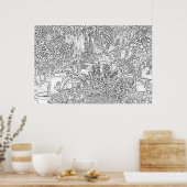 Zwart-witlijnsnijwiel Poster (Keuken)