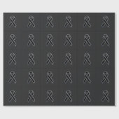 Zwart-witlint-lintjesbewustzijn Cadeaupapier (Vlak)