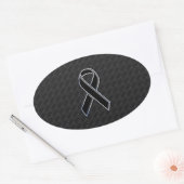 Zwart-witlint-lintjesbewustzijn Ovale Sticker (Envelop)