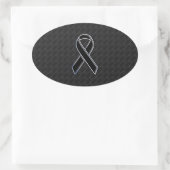 Zwart-witlint-lintjesbewustzijn Ovale Sticker (Tas)