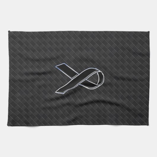 Zwart-witlint-lintjesbewustzijn Theedoek (Horizontaal)