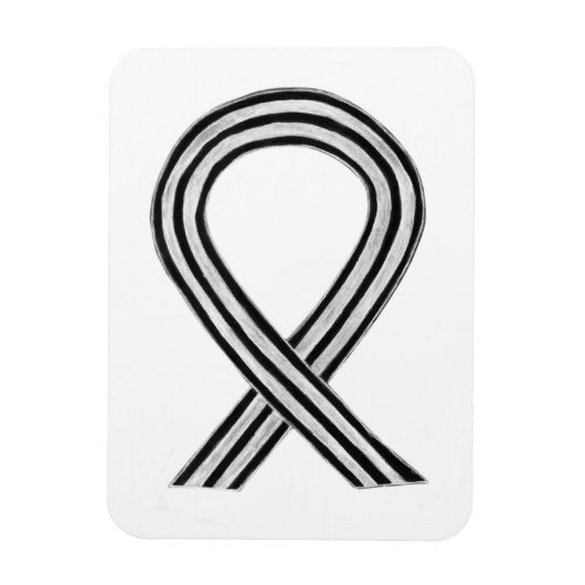 Zwart-witlint racismebewustmakingsnetten magneet (Verticaal)