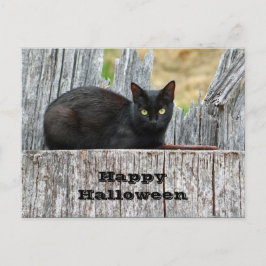  zwart-witlog foto Halloween Briefkaart