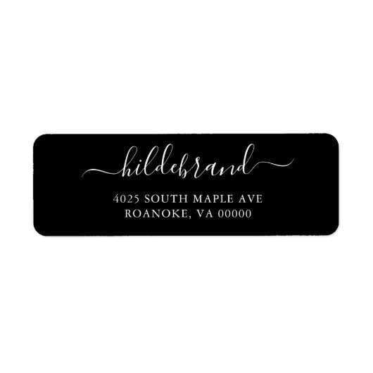 Zwart-witloos script etiket (Voorkant)