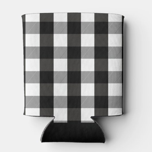 Zwart-witlumberjack speldenmonogram blikjeskoeler (Achterkant)