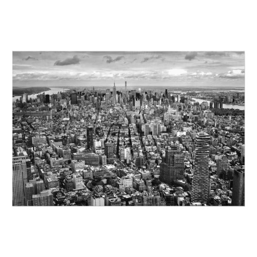 Zwart-witManhattan-uitzicht Foto Afdruk (Voorkant)