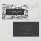 Zwart-witmarmer-toneelarchitect Visitekaartje (Voorkant / Achterkant)