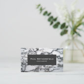 Zwart-witmarmer-toneelarchitect Visitekaartje (Staand voorkant)