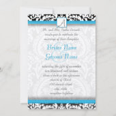 Zwart-witmasker, Bright Aqua Trim met Stippen Kaart (Achterkant)