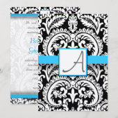 Zwart-witmasker, Bright Aqua Trim met Stippen Kaart (Voorkant / Achterkant)