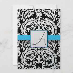 Zwart-witmasker, Bright Aqua Trim met Stippen Kaart