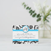 Zwart-witmasker, Bright Aqua Trim met Stippen Visitekaartje (Staand voorkant)