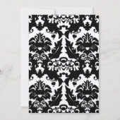 Zwart-witmasker magenta trim huwelijk kaart (Achterkant)