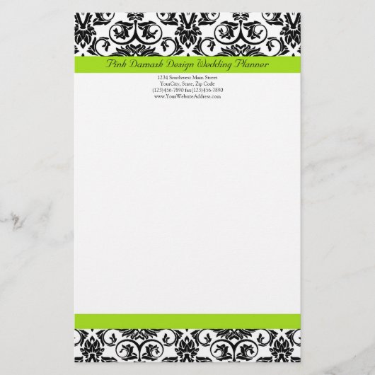 Zwart-witmasker met Chartreuse Green Accent Strip Briefpapier (Voorkant)