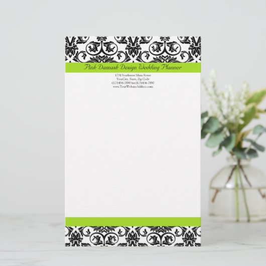 Zwart-witmasker met Chartreuse Green Accent Strip Briefpapier (Staand voorkant)