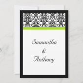 Zwart-witmasker met Chartreuse Green Accent Strip Kaart (Achterkant)