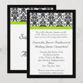 Zwart-witmasker met Chartreuse Green Accent Strip Kaart (Voorkant / Achterkant)