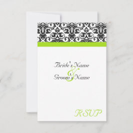 Zwart-witmasker met Chartreuse Green Accent Strip RSVP Kaartje