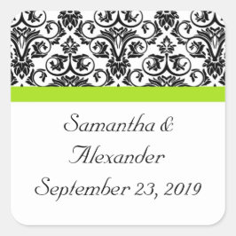 Zwart-witmasker met Chartreuse Green Accent Strip Vierkante Sticker