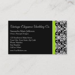 Zwart-witmasker met Chartreuse Green Accent Strip Visitekaartje