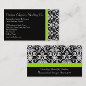 Zwart-witmasker met Chartreuse Green Accent Strip Visitekaartje (Voorkant / Achterkant)