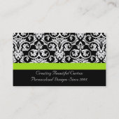 Zwart-witmasker met Chartreuse Green Accent Strip Visitekaartje (Achterkant)