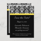 Zwart-witmasker met levendige geel aankondigingskaart (Voorkant / Achterkant)