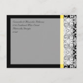 Zwart-witmasker met levendige geel aankondigingskaart (Achterkant)