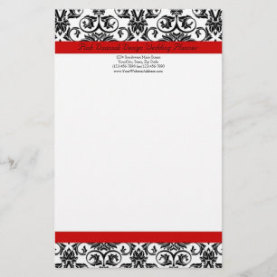 Zwart-witmasker met Ravishing Red Accent Briefpapier